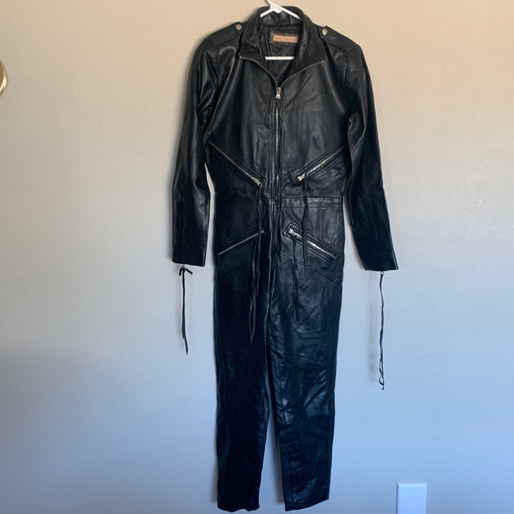 SOLD Leather Icon vintage motorcycle jumpsuit S/M
